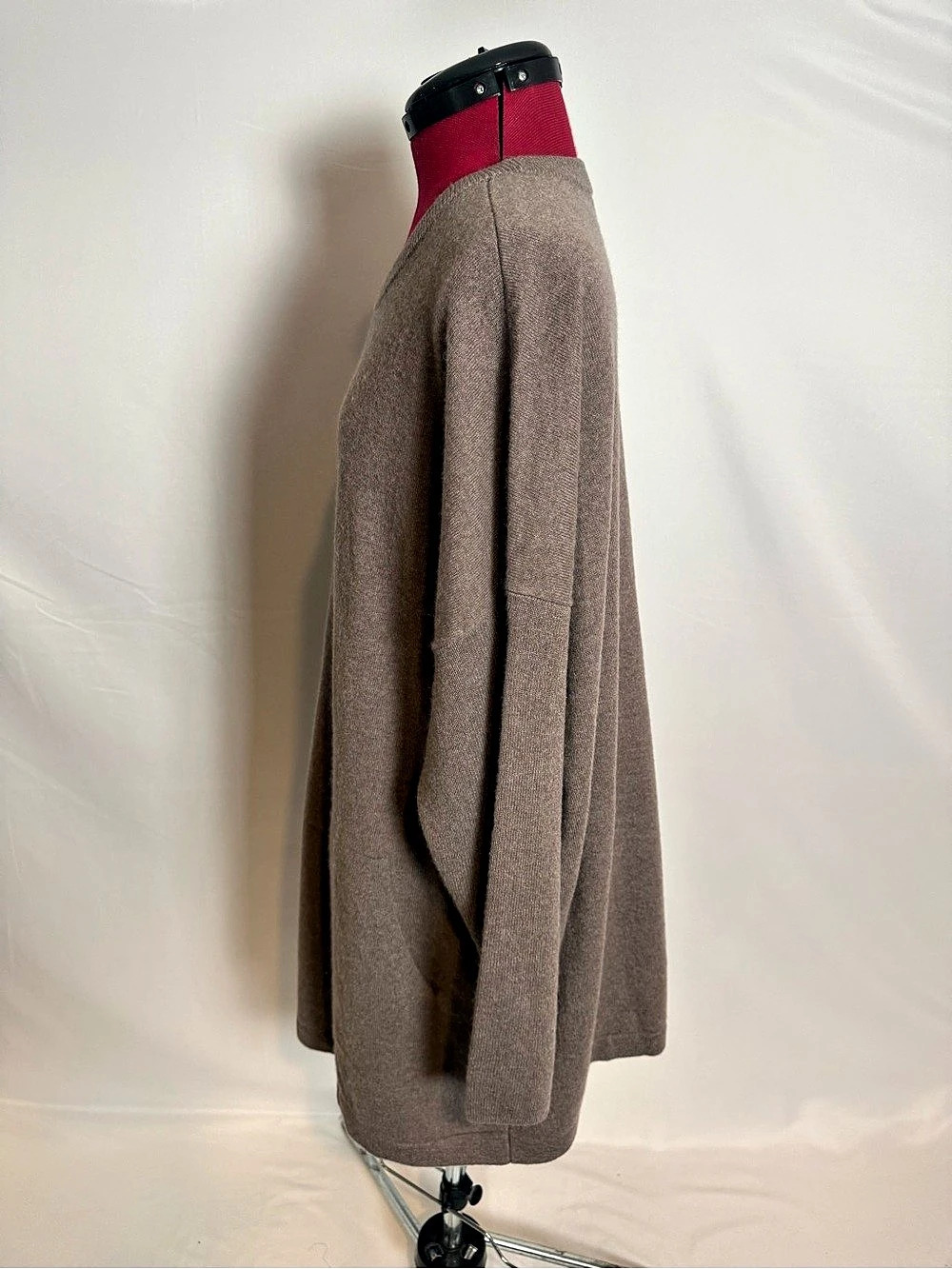 NWT J.Jill 100% Cashmere Crew Neck Sweater Women's Size 2X Mocha Heather Pockets - Picture 15 of 15